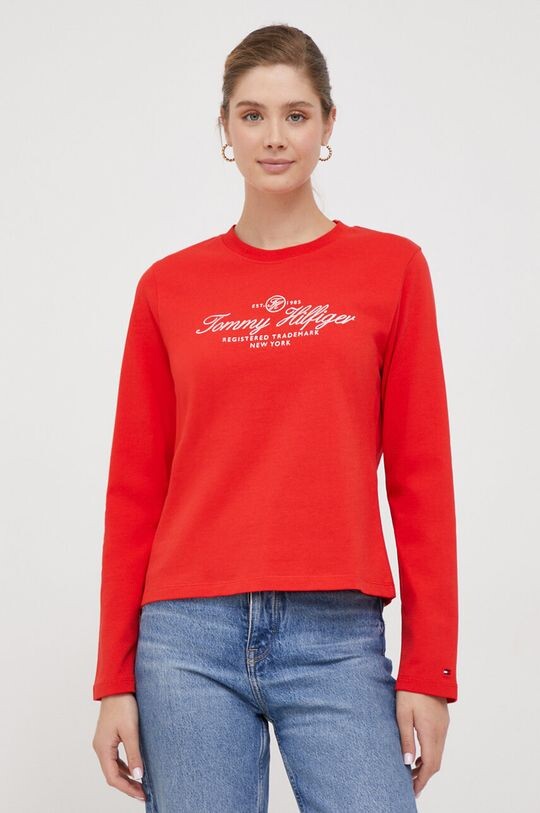 

Хлопковая рубашка с длинными рукавами Tommy Hilfiger, красный