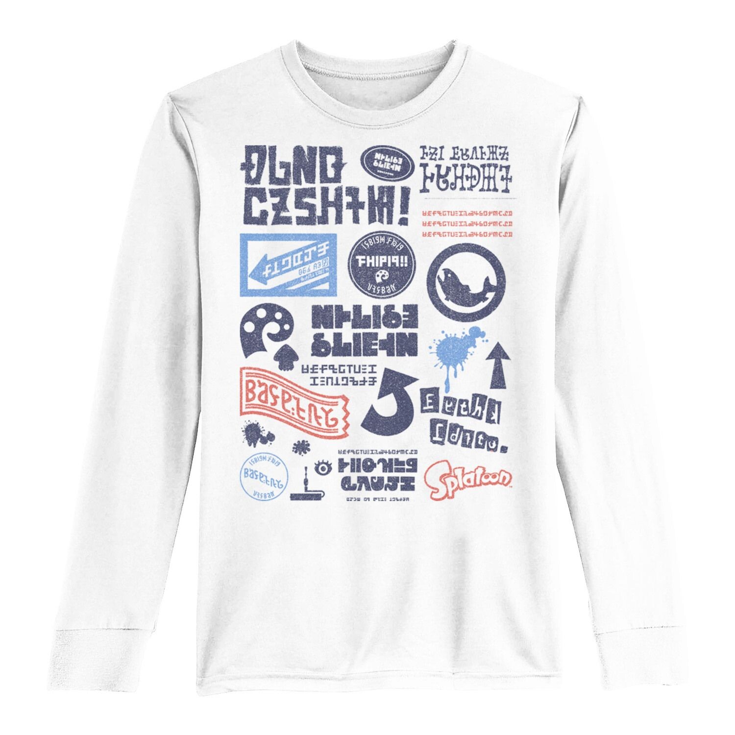 

Футболка с длинными рукавами и графическим рисунком с логотипом Nintendo Splatoon кандзи для мальчиков 8–20 лет Licensed Character