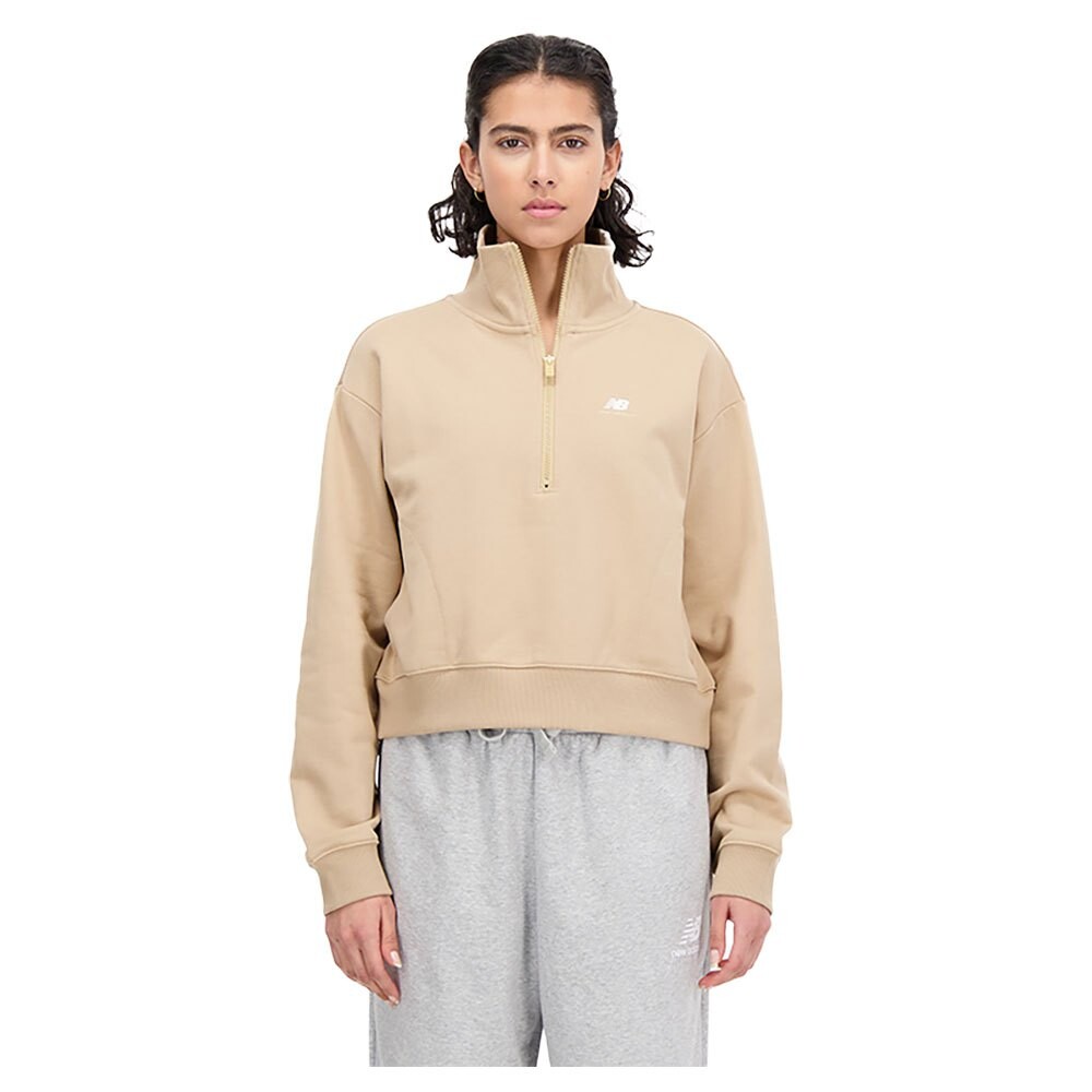 

Толстовка New Balance Athletics Remastered French Terry Half Zip, бежевый