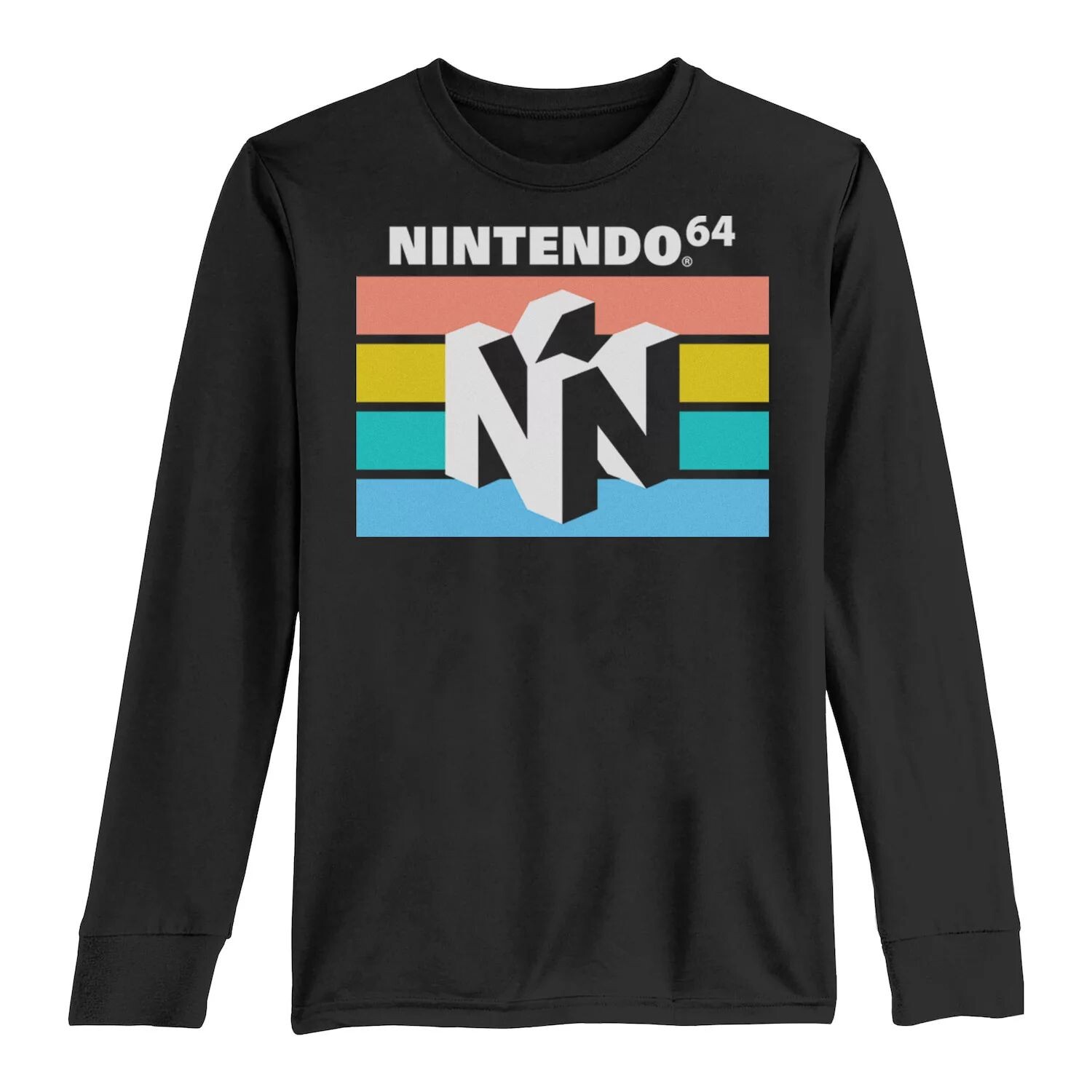 

Футболка с длинными рукавами и графическим рисунком Nintendo в полоску в стиле ретро для мальчиков 8–20 лет Licensed Character