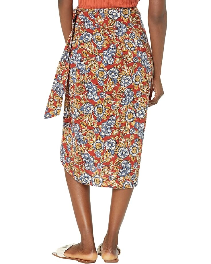 

Юбка Faherty Pacifica Linen Wrap Skirt, цвет Red Desert Bloom