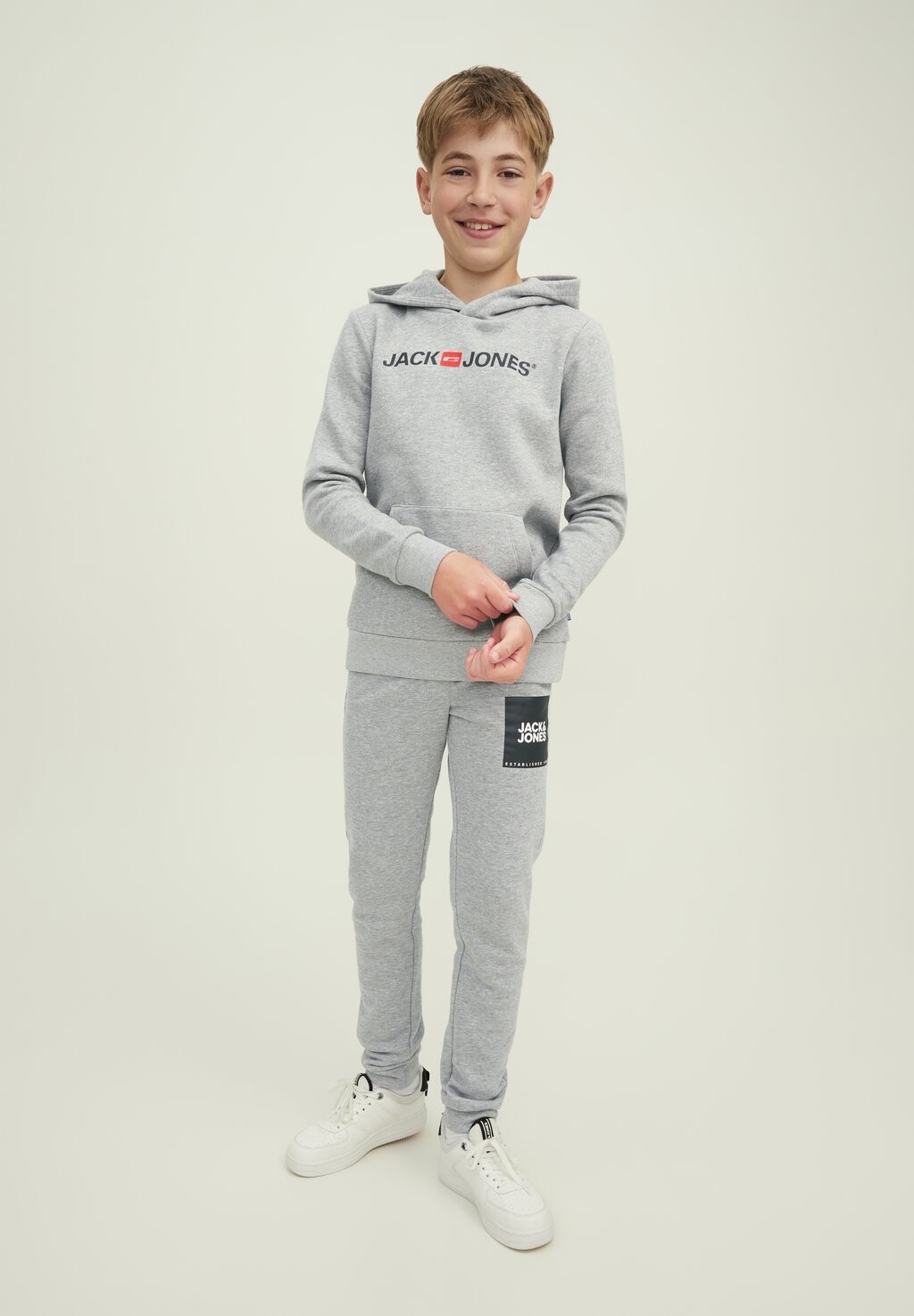 

Толстовка JJECORP OLD LOGO Jack & Jones Junior, цвет light grey melange