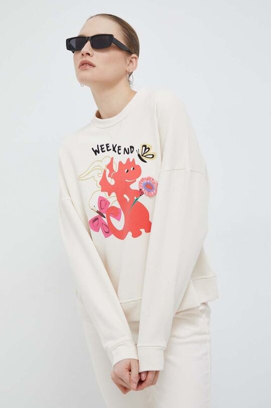 

Хлопковая толстовка Weekend Max Mara, бежевый
