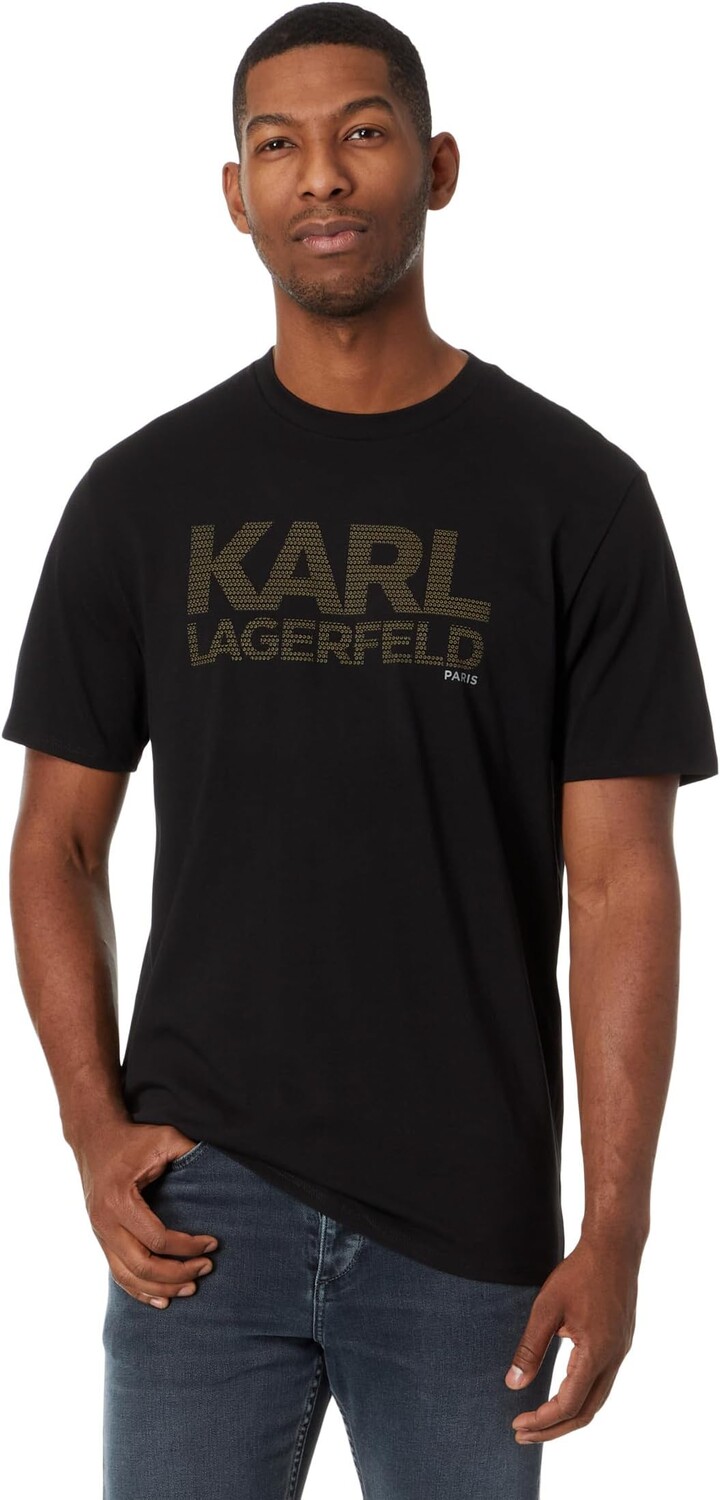 

Футболка с коротким рукавом и круглым вырезом с логотипом Karl Lagerfeld Paris, черный