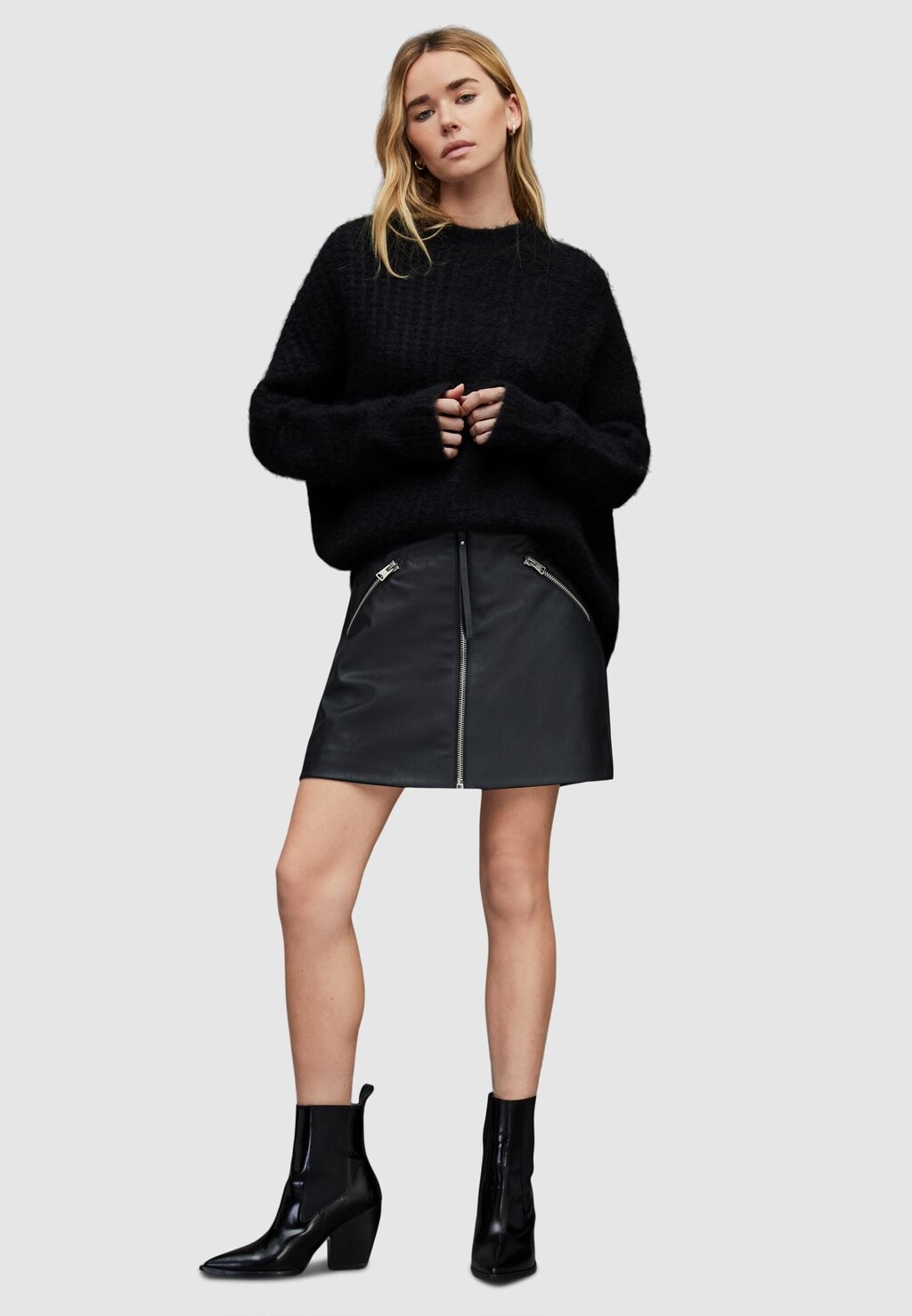 

Мини-юбка AllSaints, черный