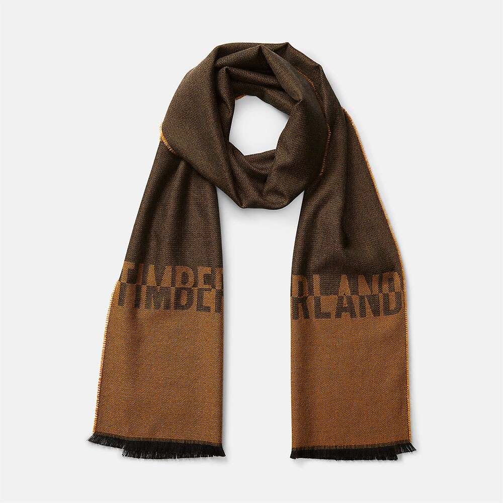 

Шарф Timberland Split Color Logo, коричневый