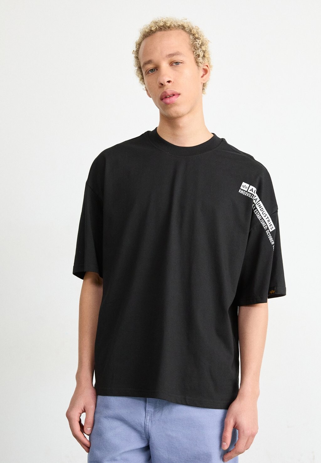 

Футболка с принтом FLOCK LOGO Alpha Industries, черный