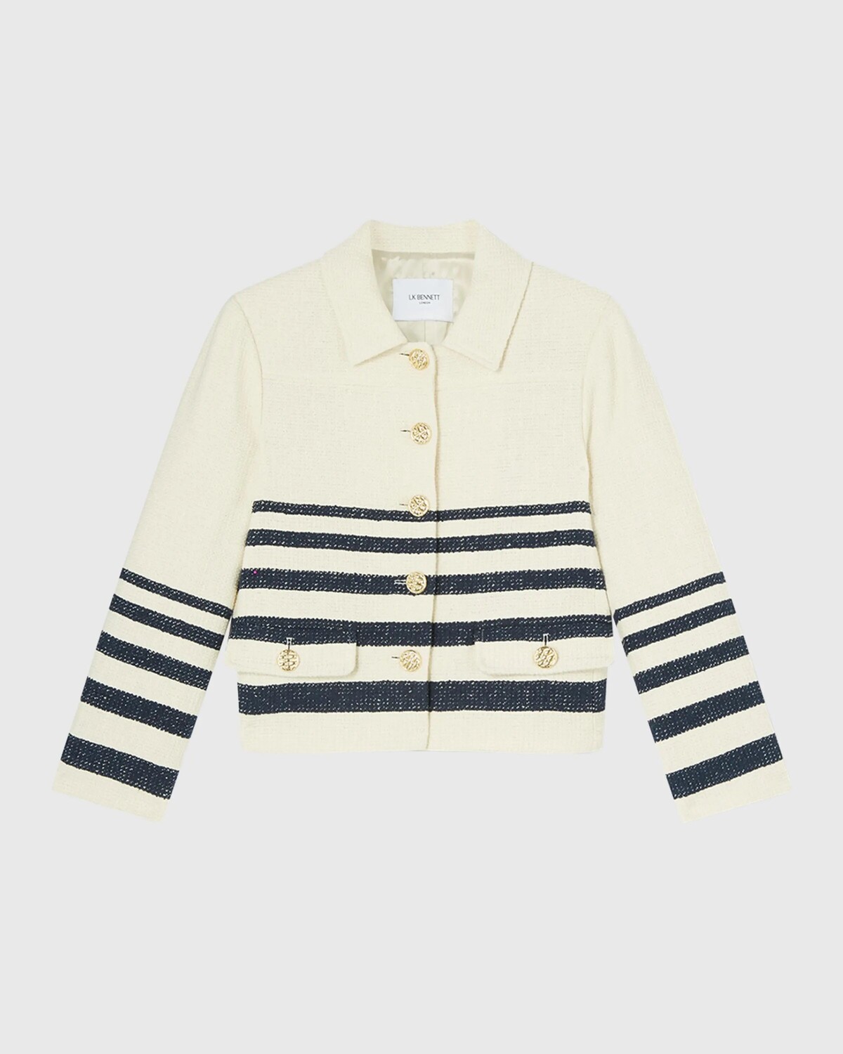 

Твидовый пиджак в полоску Bellmer Lk Bennett, цвет Cream Multi