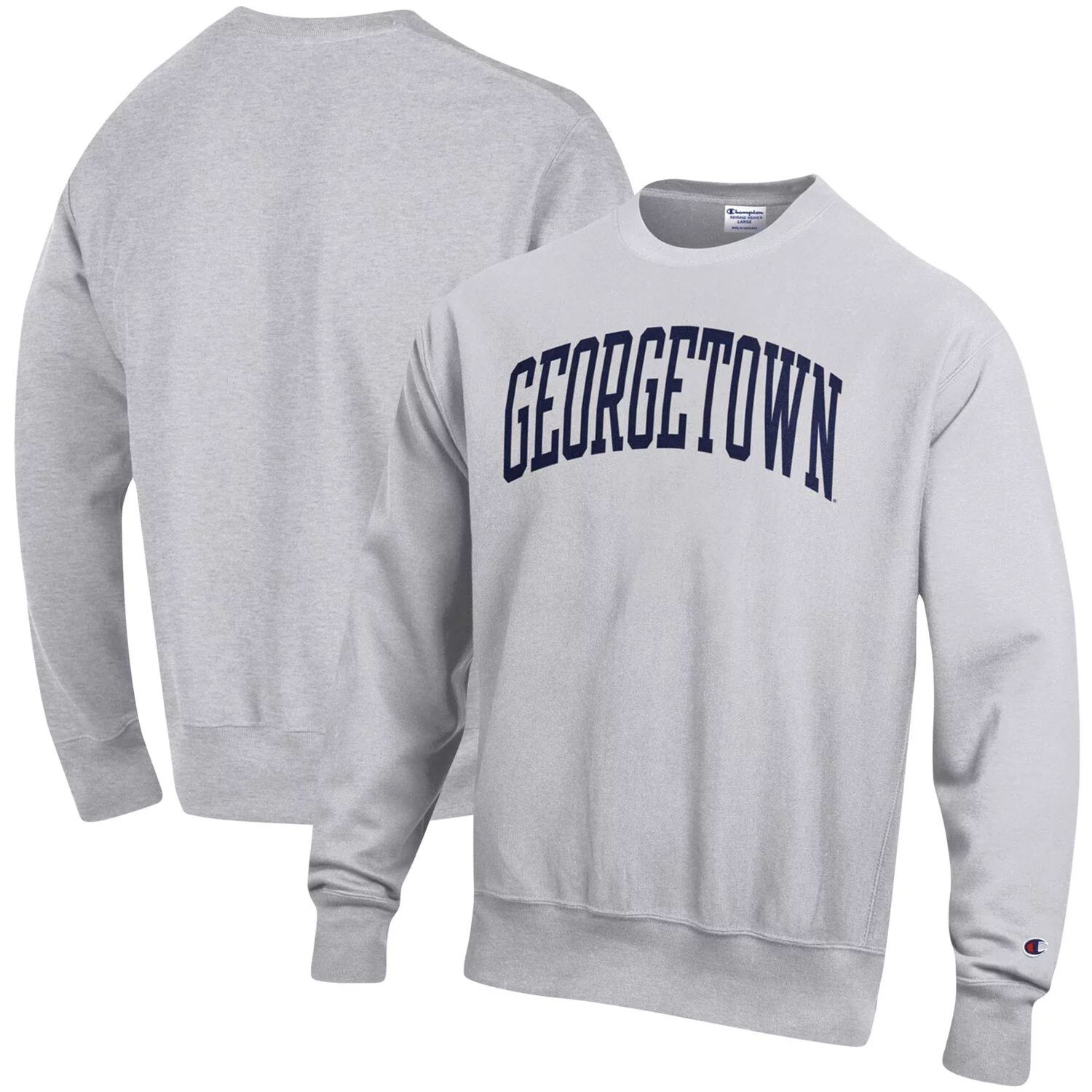 

Мужской пуловер с принтом Champion Heathered Grey Georgetown Hoyas Arch обратного переплетения