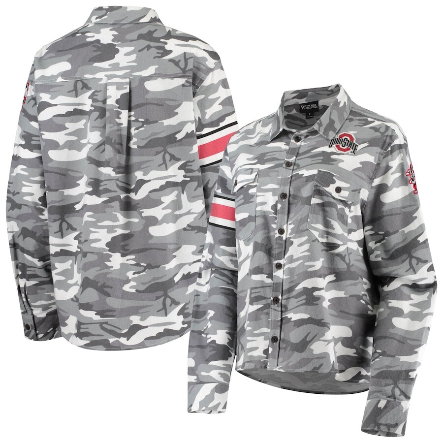 

Рубашка The Wild Collective Ohio State Buckeyes, серый