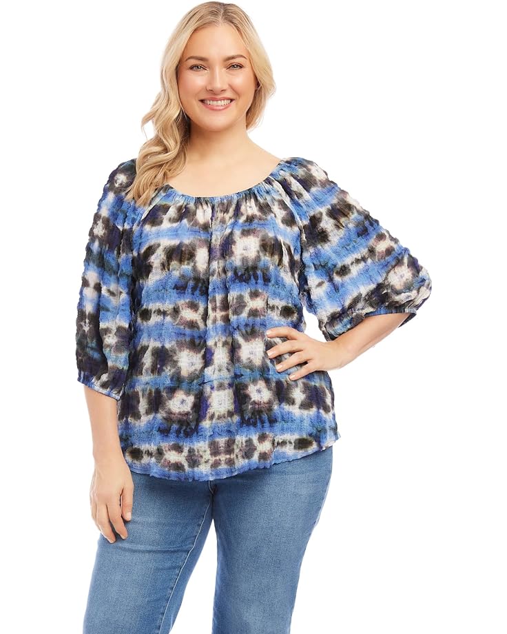 

Топ Karen Kane Plus Size Peasant, цвет Print