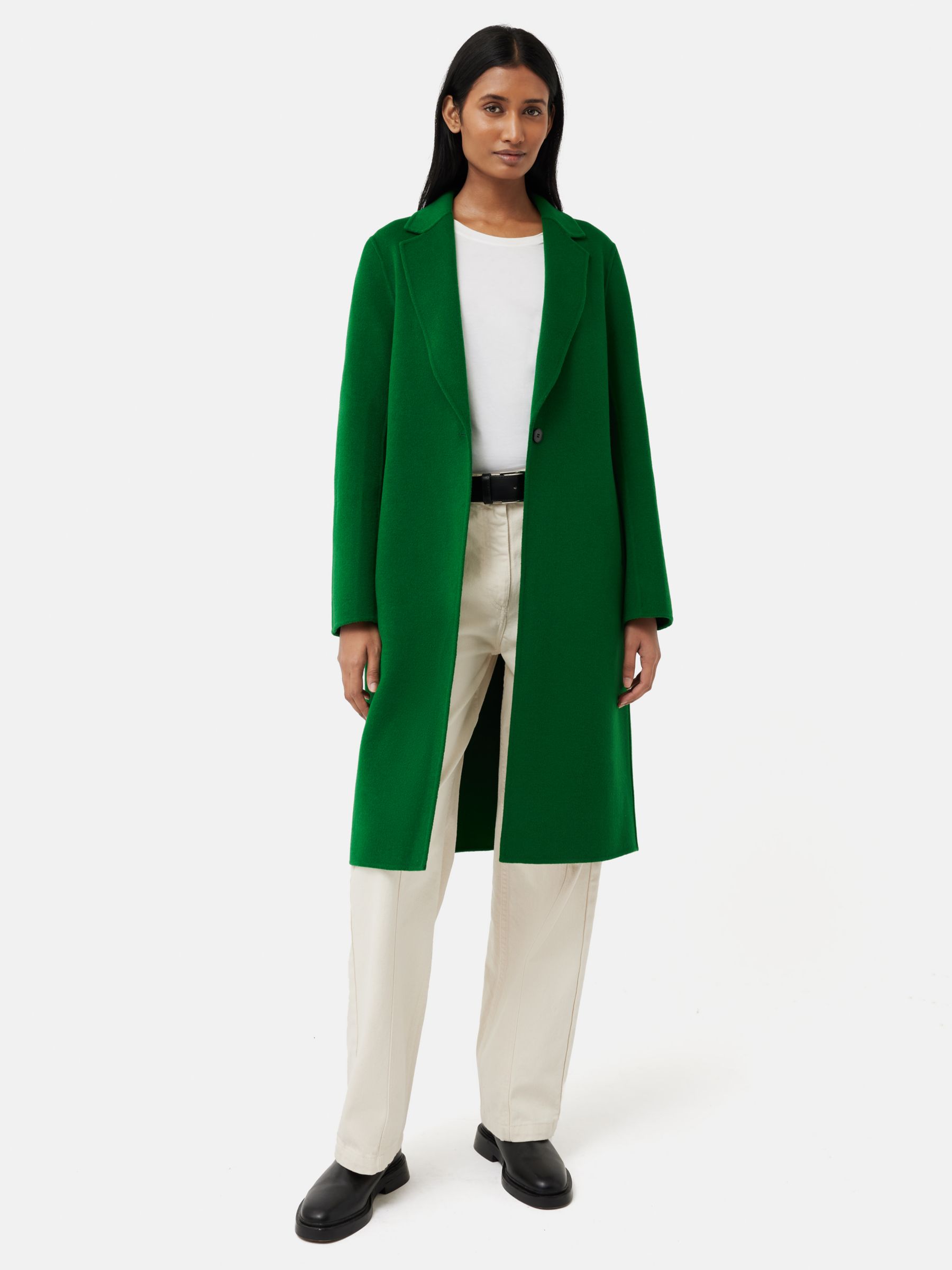 Двустороннее пальто Crombie из смесовой шерсти Jigsaw, зеленый