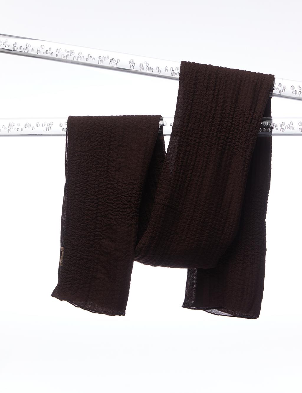 цена Квадратный текстурированный платок Темно-коричневый Kayra