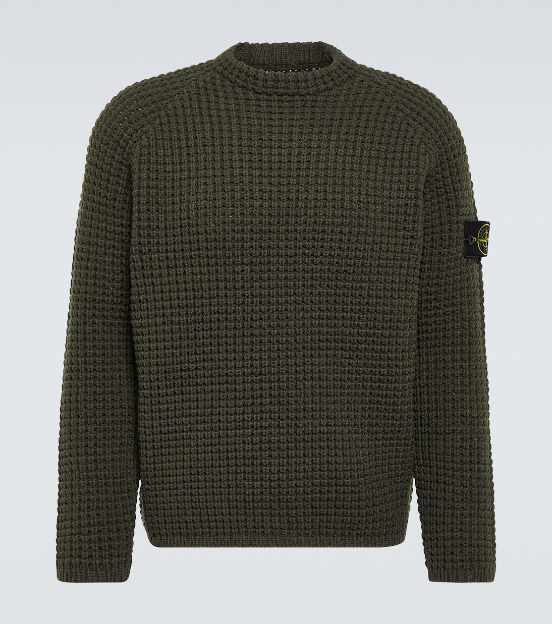 

Шерстяной свитер вафельной вязки Stone Island, зеленый