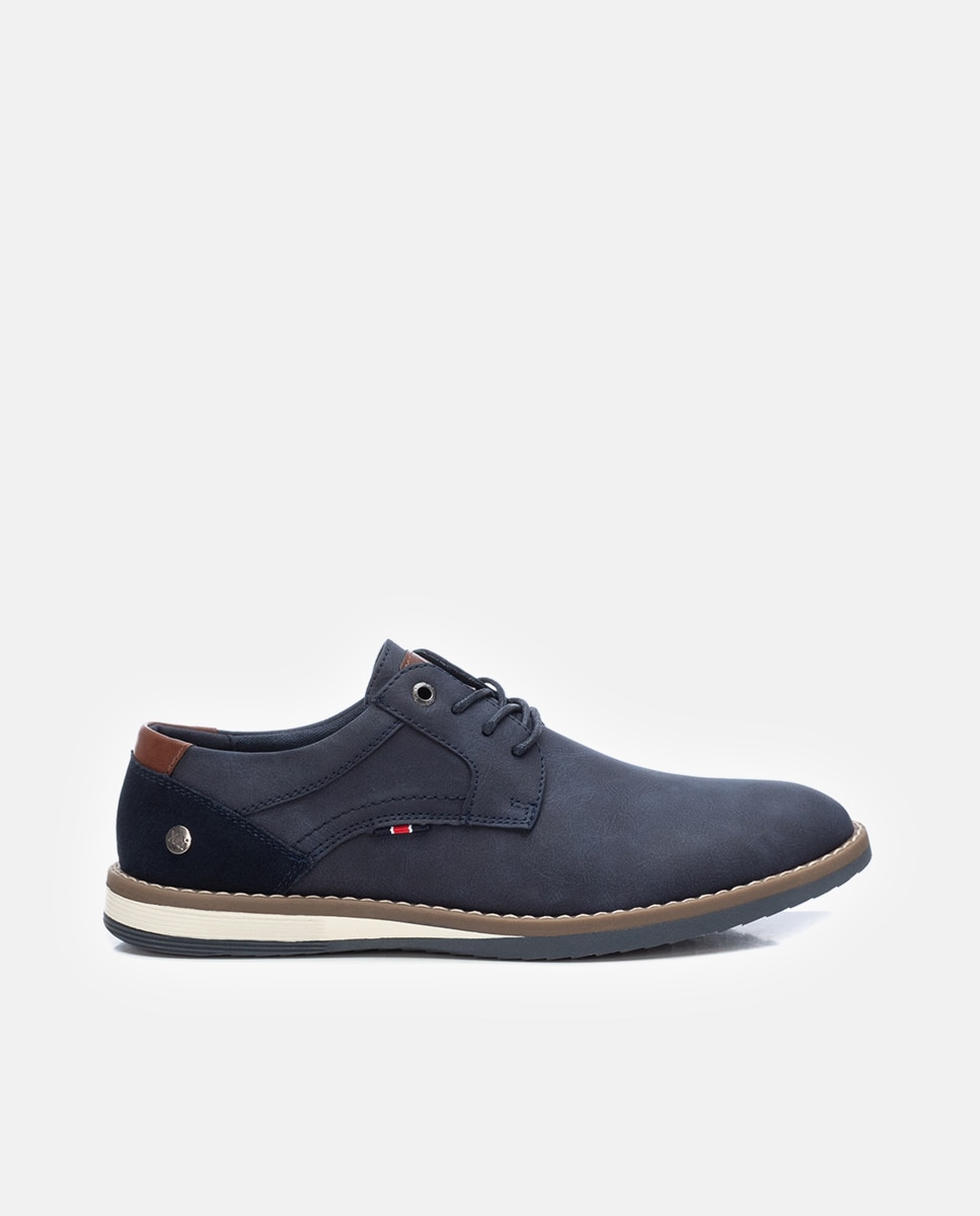 Синие мужские туфли на шнуровке Xti, синий черные мужские спортивные туфли на шнуровке xti черный