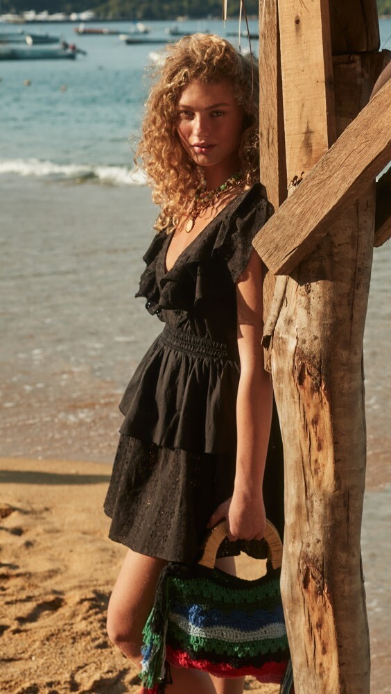 

Платье мини Playa Lucila Ruffle, черный