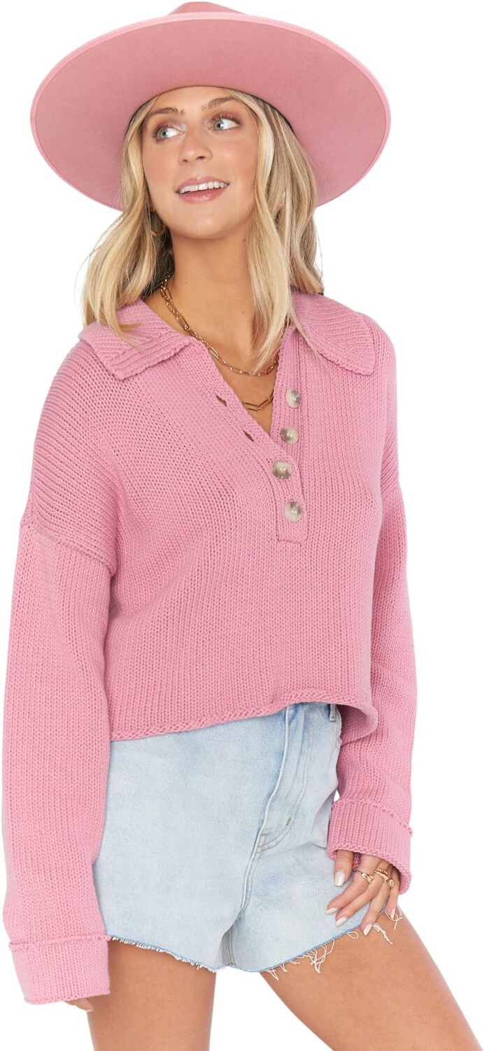 

Свитер с воротником кроуфорд Show Me Your Mumu, цвет Pink Knit