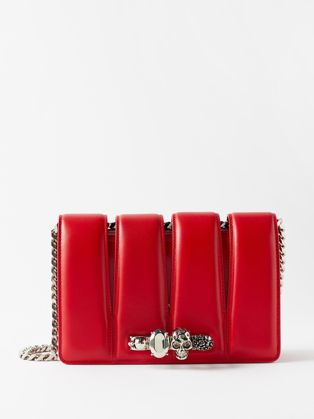

Кожаная сумка через плечо the slash с вырезом Alexander McQueen, красный