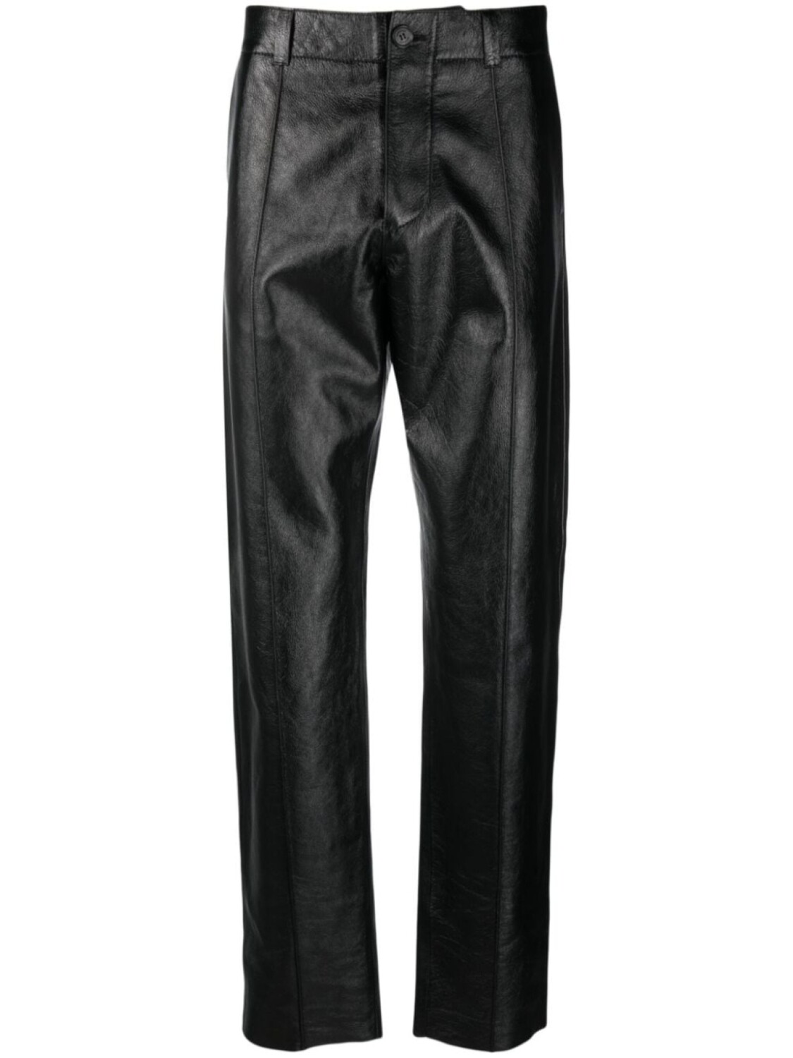 

Versace кожаные брюки прямого кроя, черный