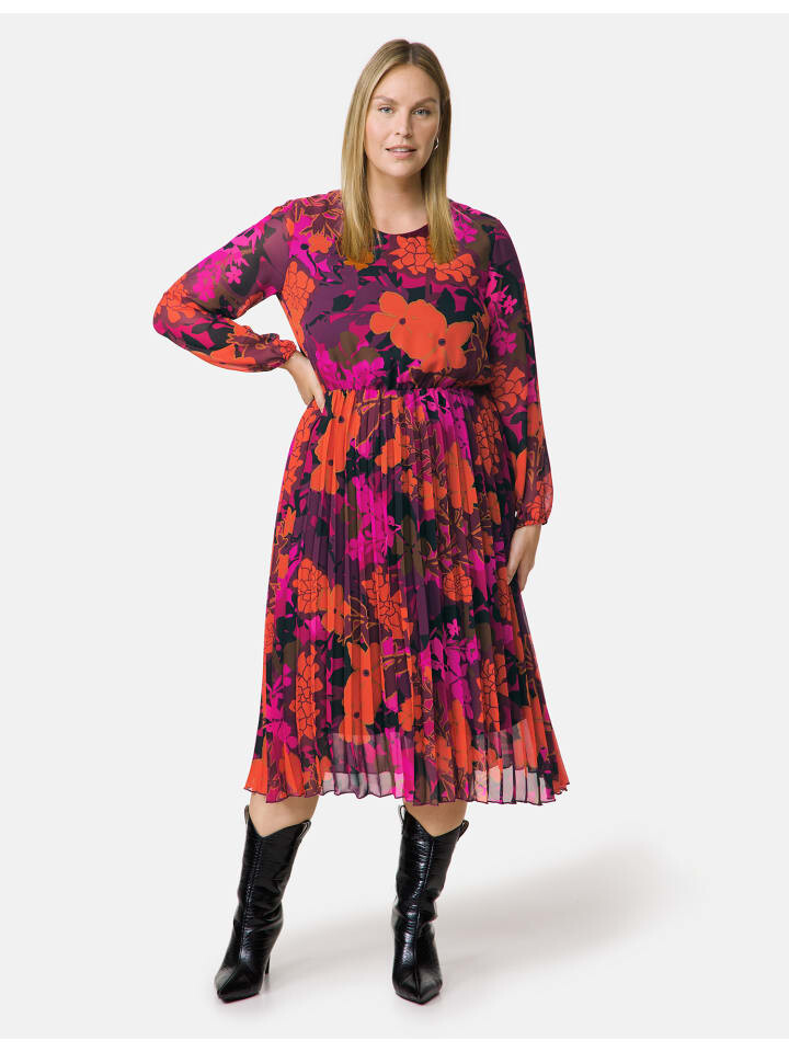 

Короткое платье SAMOON Langarm kurz, цвет amazing pink gemustert