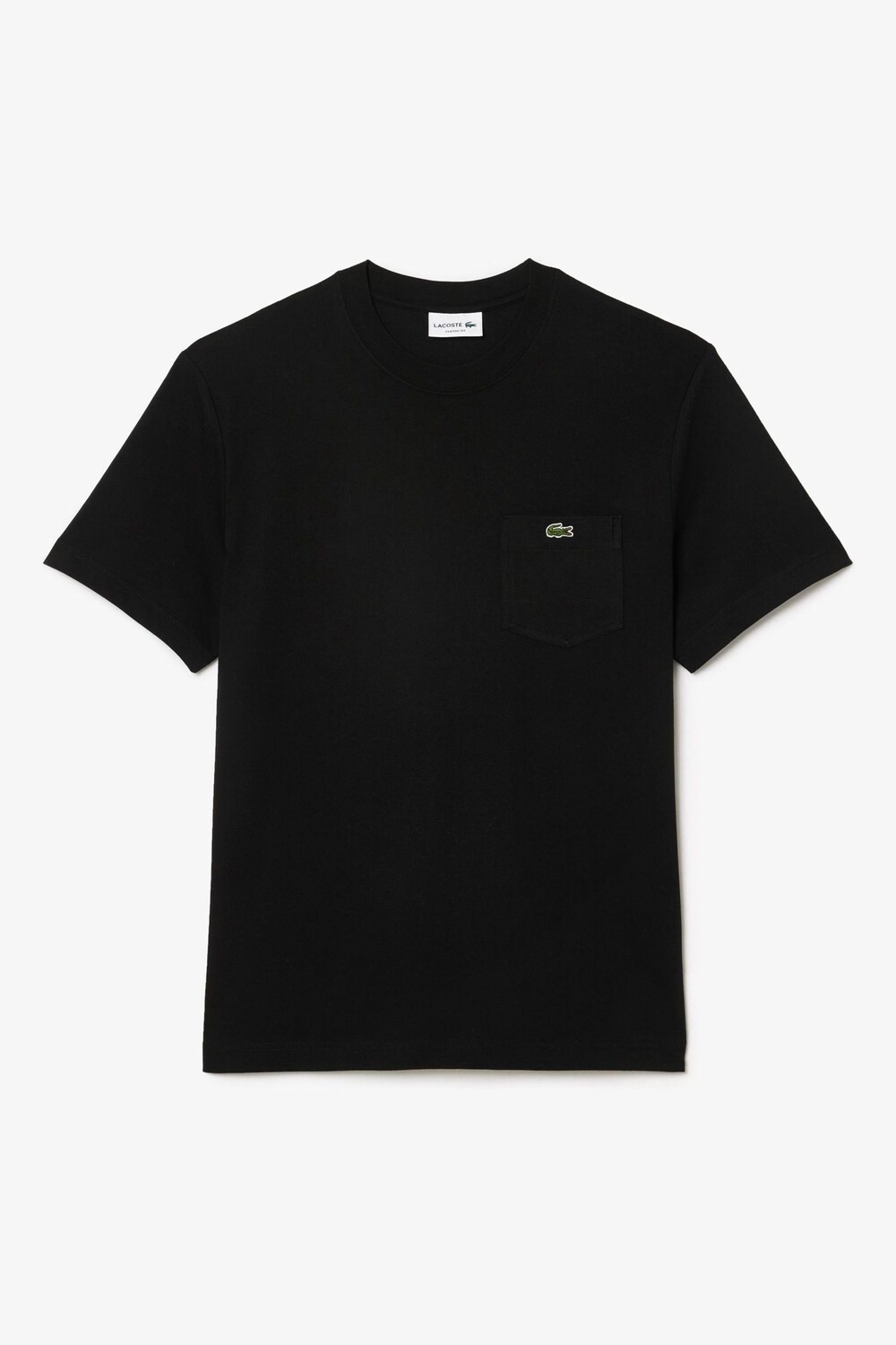 

Футболка с зеленым логотипом на кармане Lacoste, черный