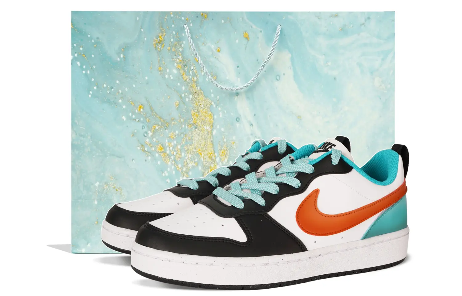 

Кроссовки Nike Court Borough Skateboarding Shoes Women's Low-top Green/Orange, цвет Aloe Wash/Hazelnut/Feather Gray