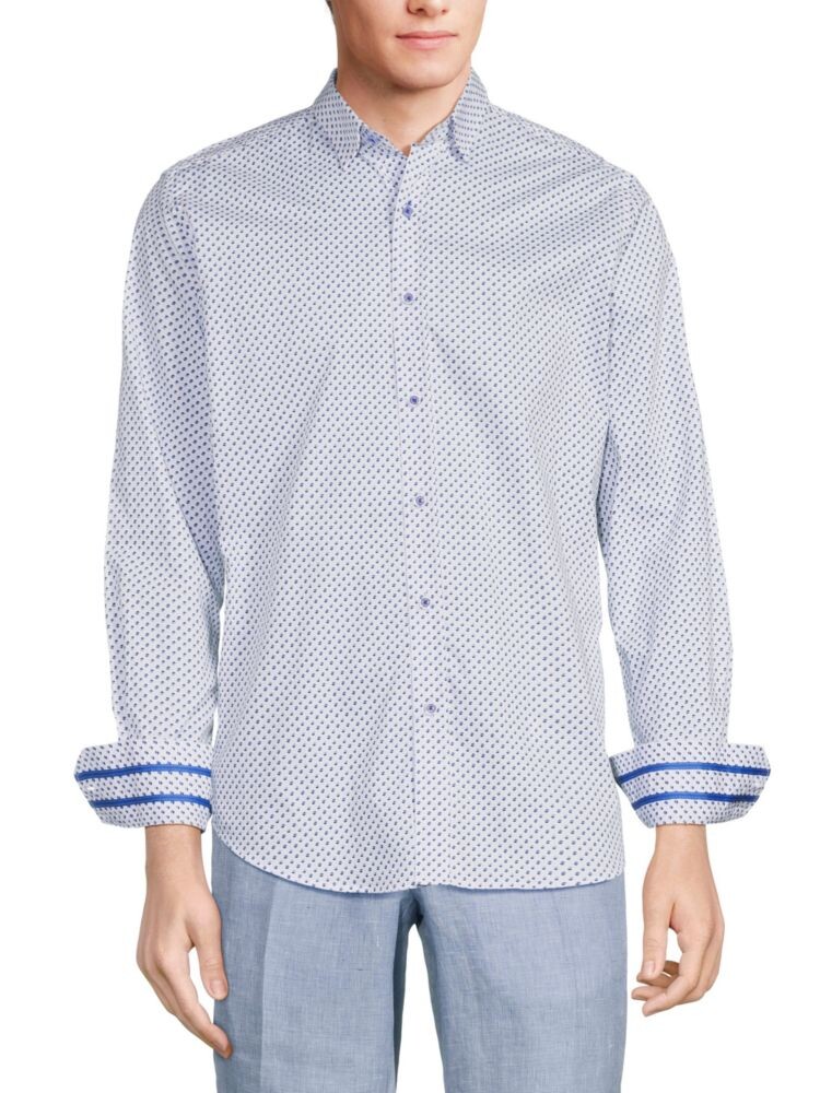 

Рубашка с микро узором Aponte Robert Graham, синий