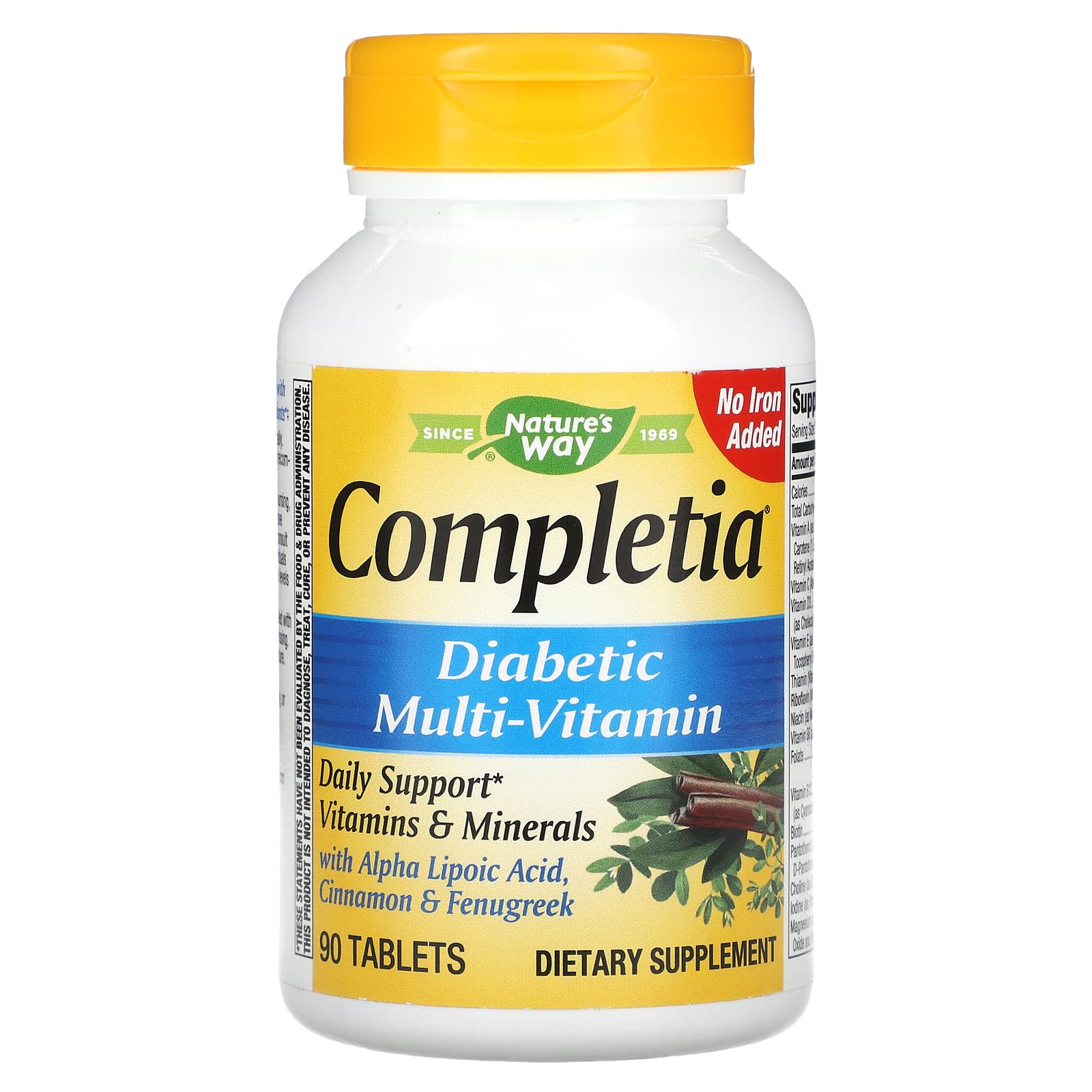 Nature's Way Completia Диабетические витамины без железа 90 таблеток nature s way completia мультивитаминный комплекс для диабетиков не содержит железа 60 таблеток