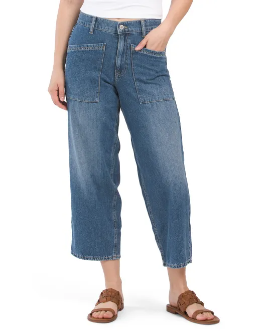 

Укороченные джинсы с высокой посадкой и широкими штанинами Lucky Brand, цвет Denim