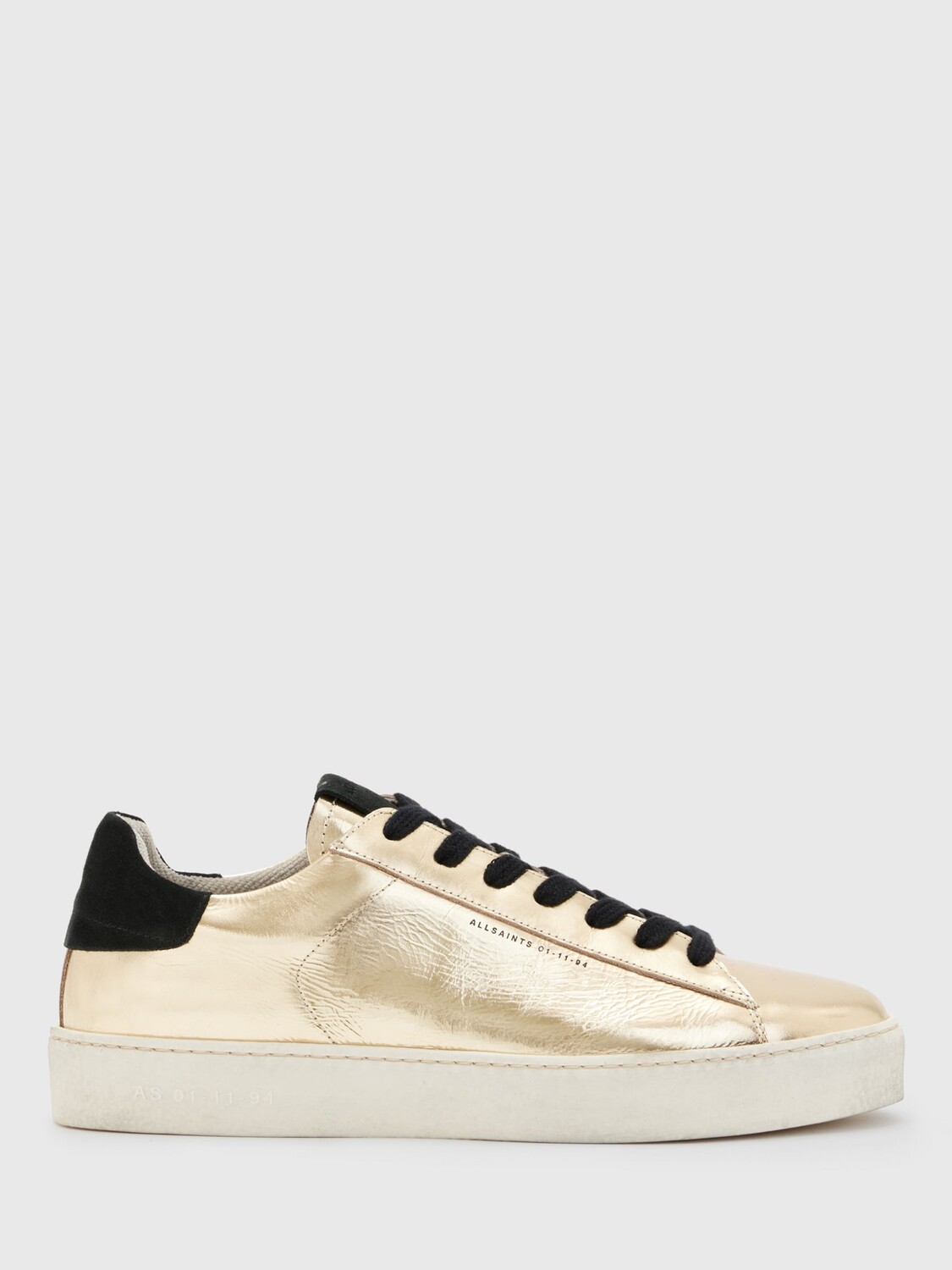 

Кожаные кроссовки на шнуровке AllSaints Shana, золотистые