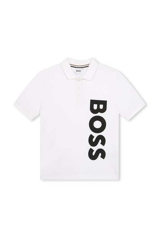 Рубашка-поло из детской шерсти Boss, белый