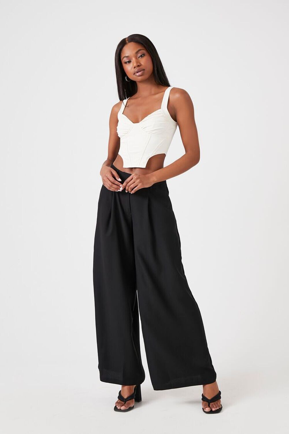

Широкие брюки из крепа Forever 21, черный