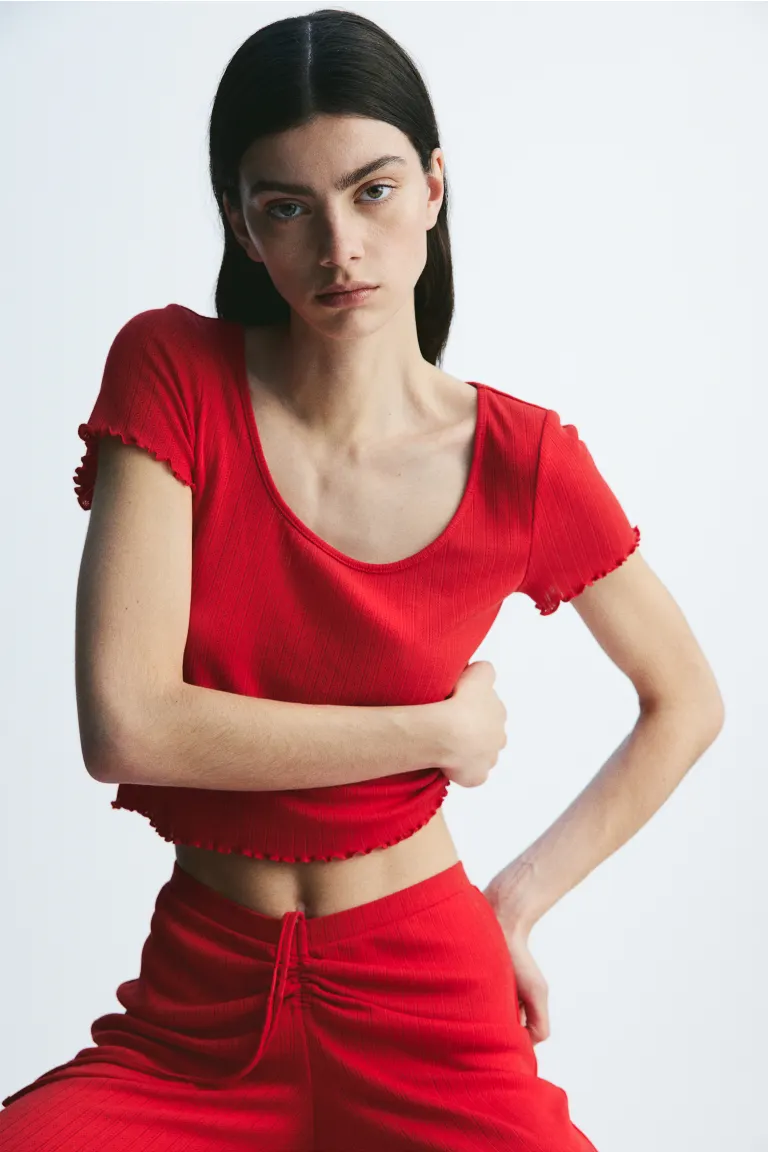

Ажурная трикотажная пижама H&M, красный