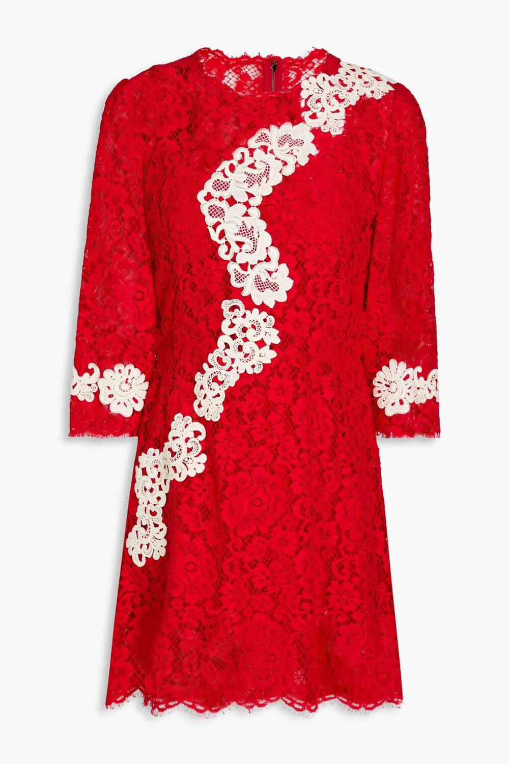 

Платье мини из кружева со шнуровкой Dolce & Gabbana, красный