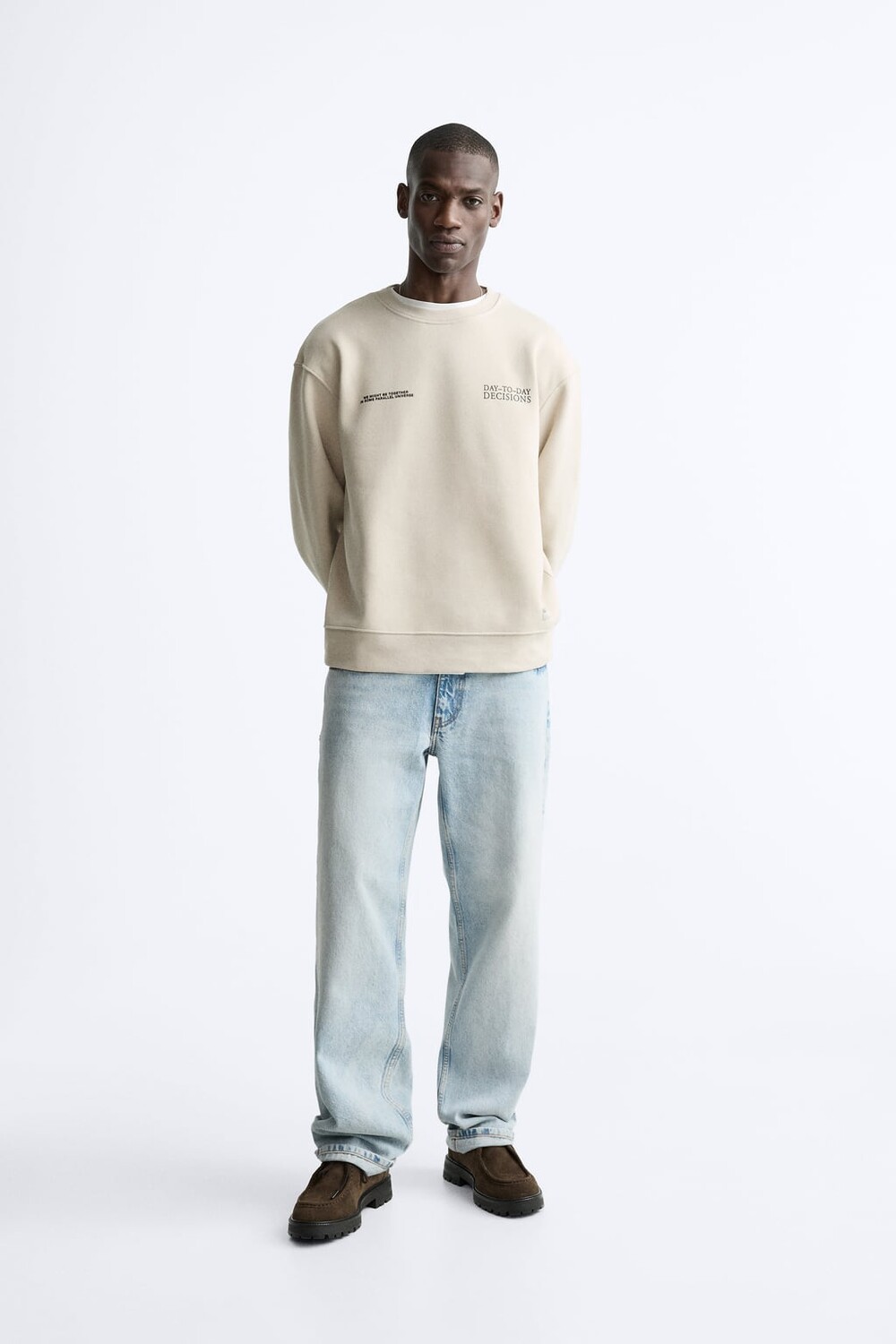 

Толстовка с фотопринтом ZARA, кэмел