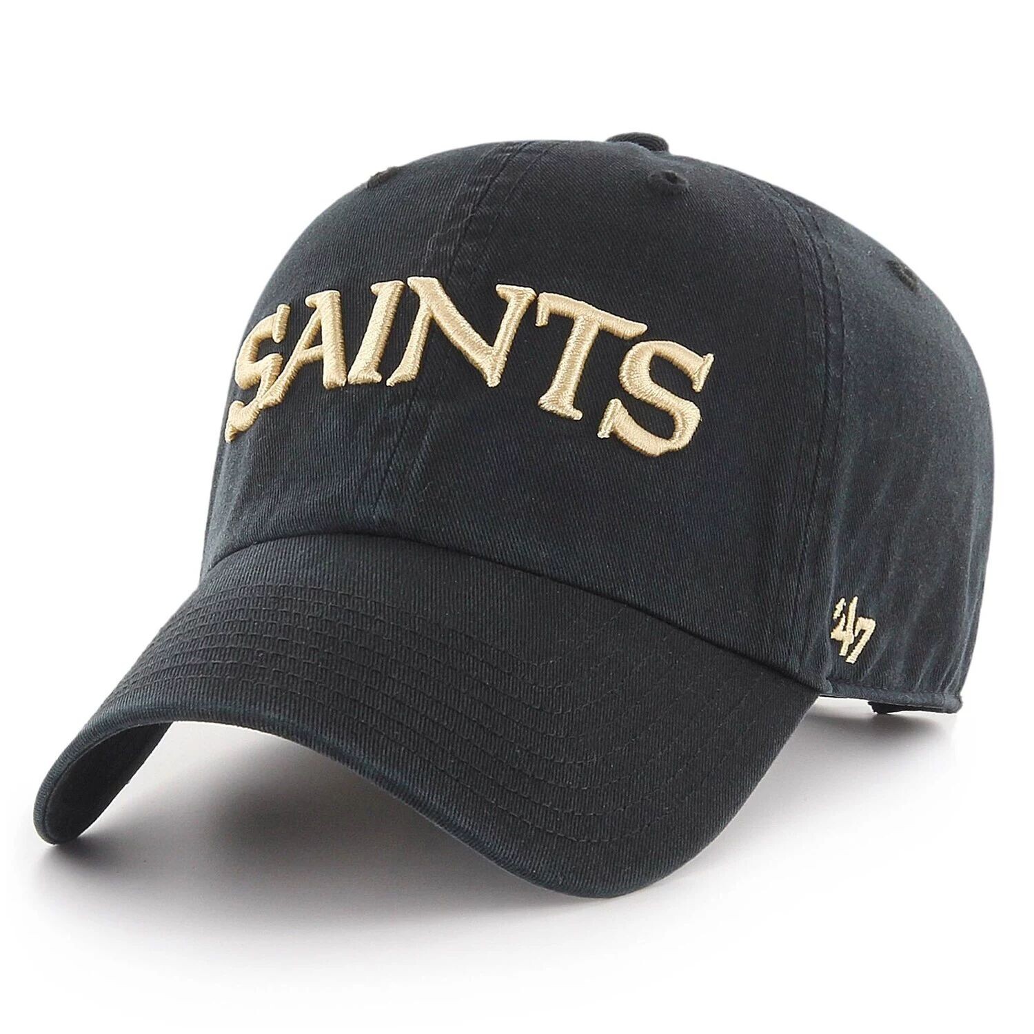 

Мужская черная регулируемая шляпа New Orleans Saints Clean Up 47 '47