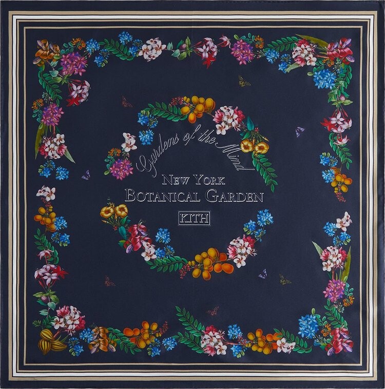 

Шарф Kith x New York Botanical Garden Printed Silk 'Nocturnal', синий