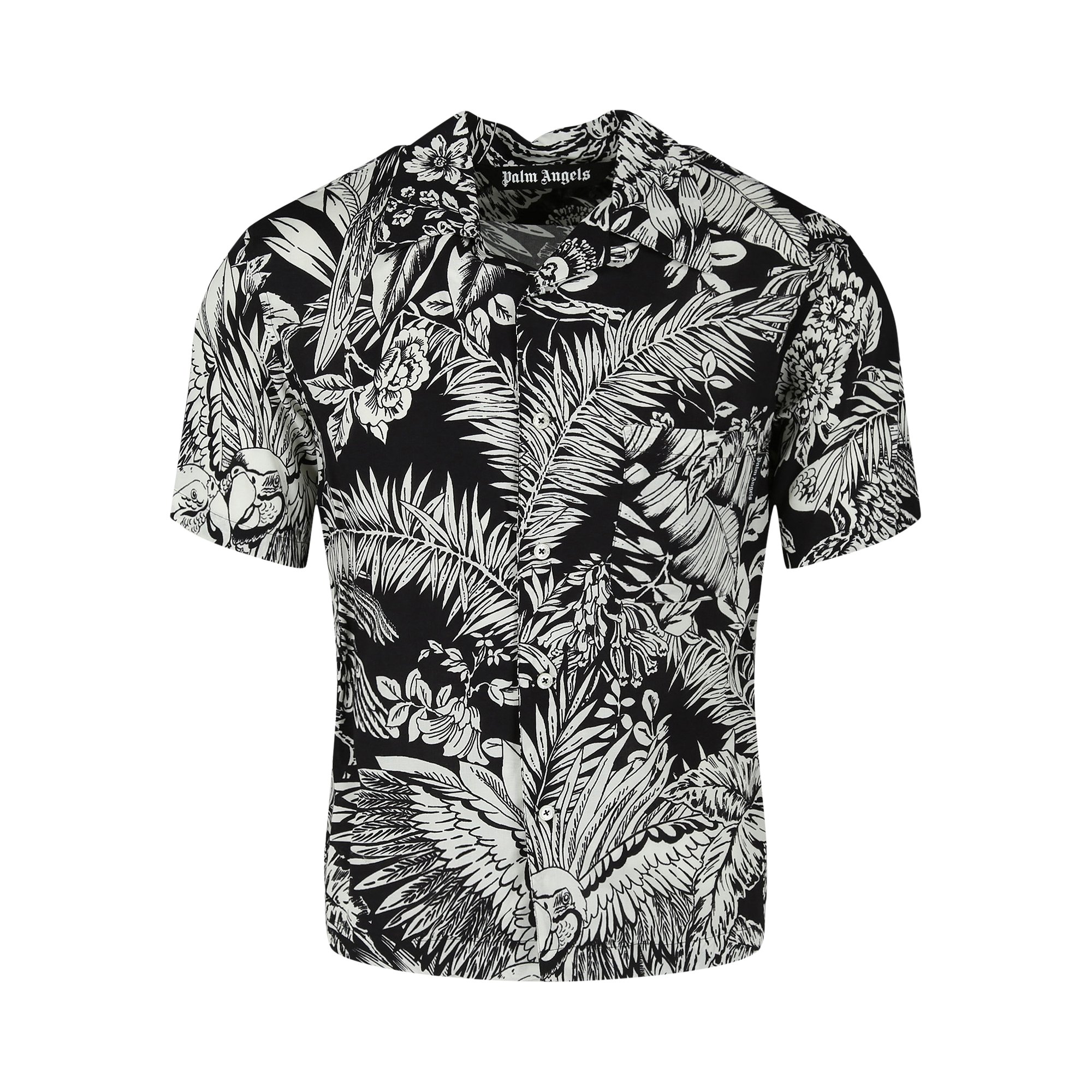 Рубашка для боулинга Palm Angels Jungle Parrots, цвет Черный/Белый 52042