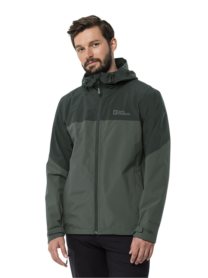 цена Дождевик Jack Wolfskin Weiltal, зеленый