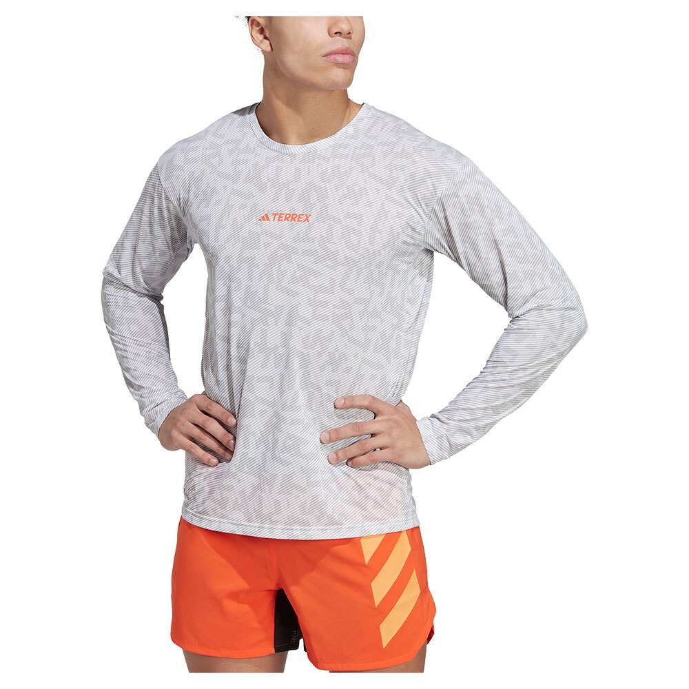 

Футболка с длинным рукавом adidas Trail Gfx, серый