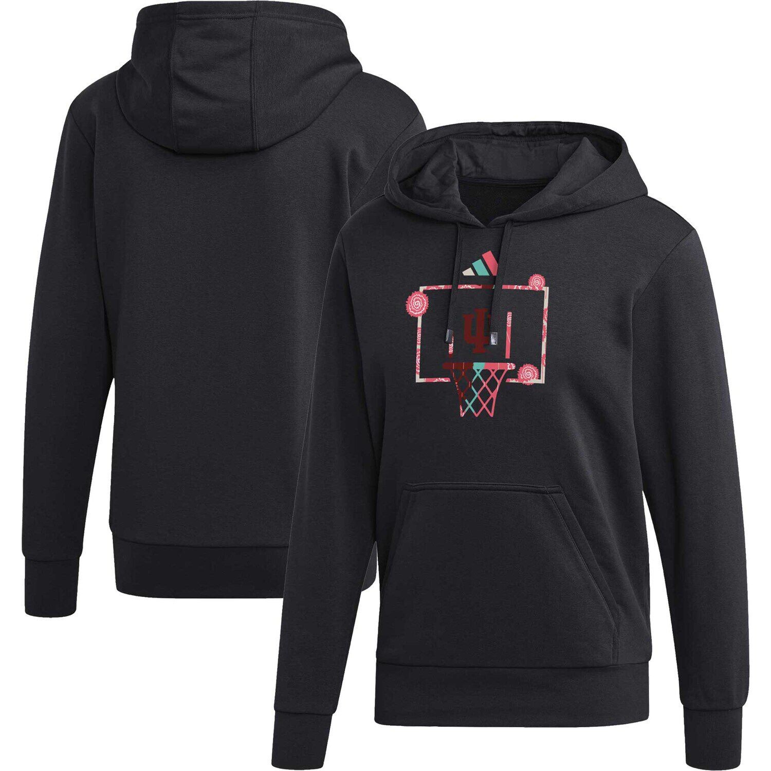 

Мужские черные толстовки с капюшоном Indiana Hoosiers Black Excellence Pullover Hoodie adidas, Черный