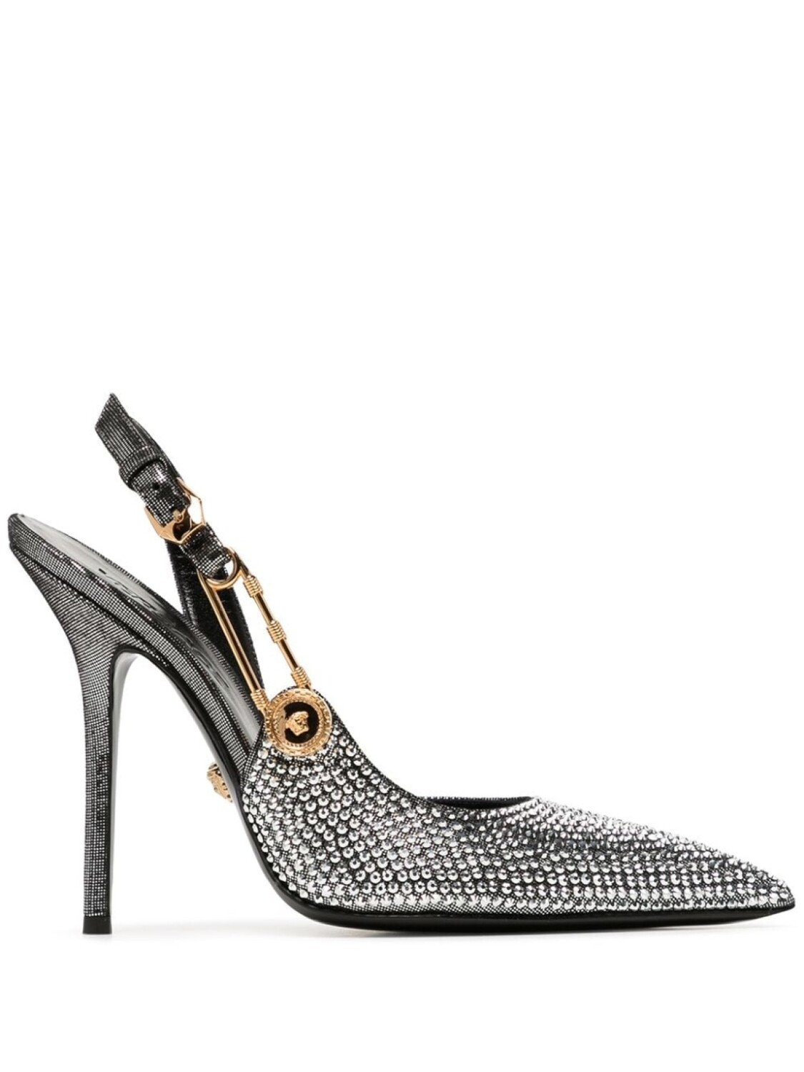 

Versace туфли с декором Safety Pin, серебристый
