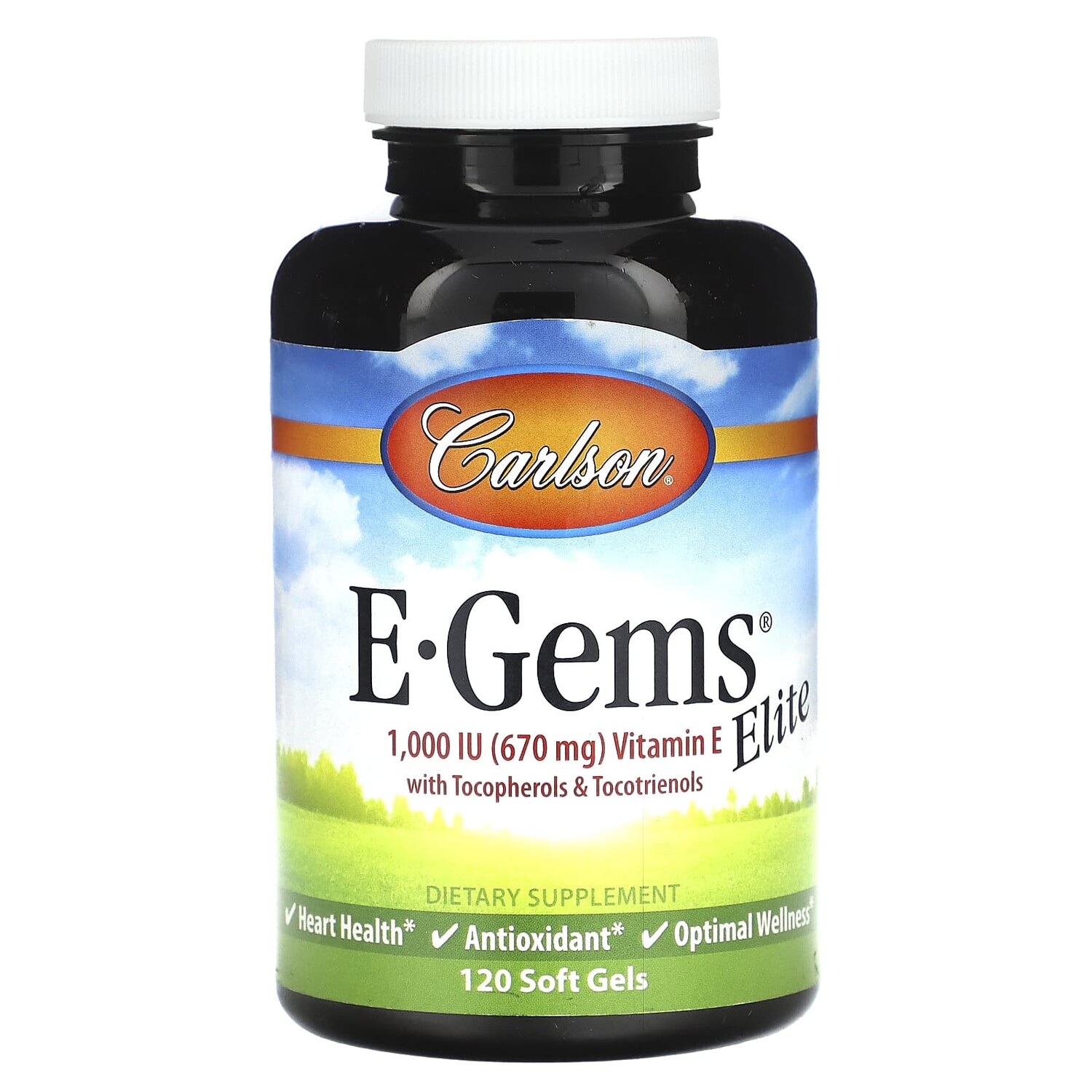 

E-Gems Elite, витамин E, 670 мг (1000 МЕ), 120 мягких таблеток, Carlson