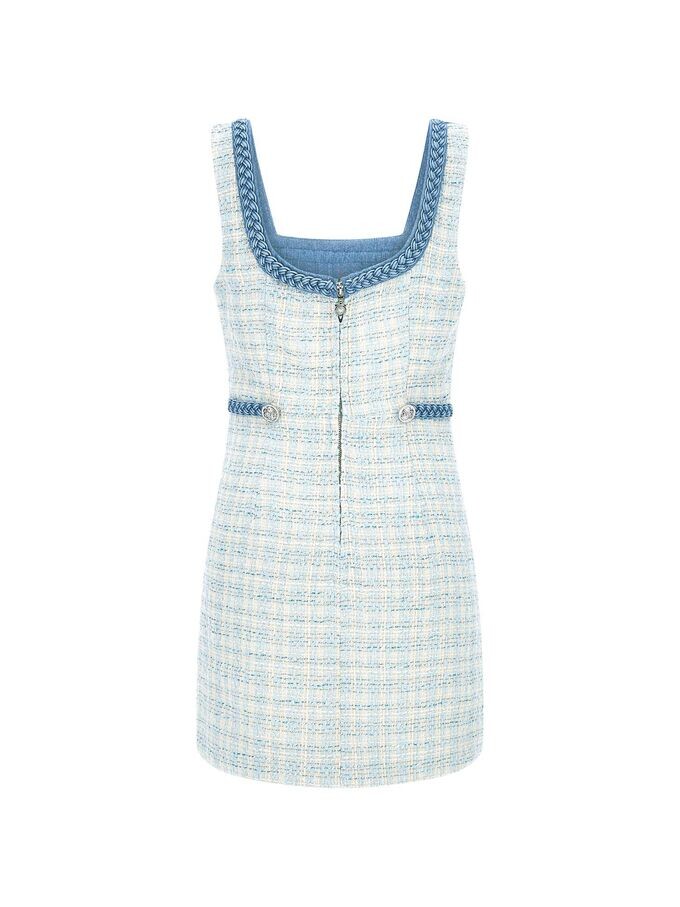 

Мини-Платье в твидовом стиле с косой тоска Guess, синий