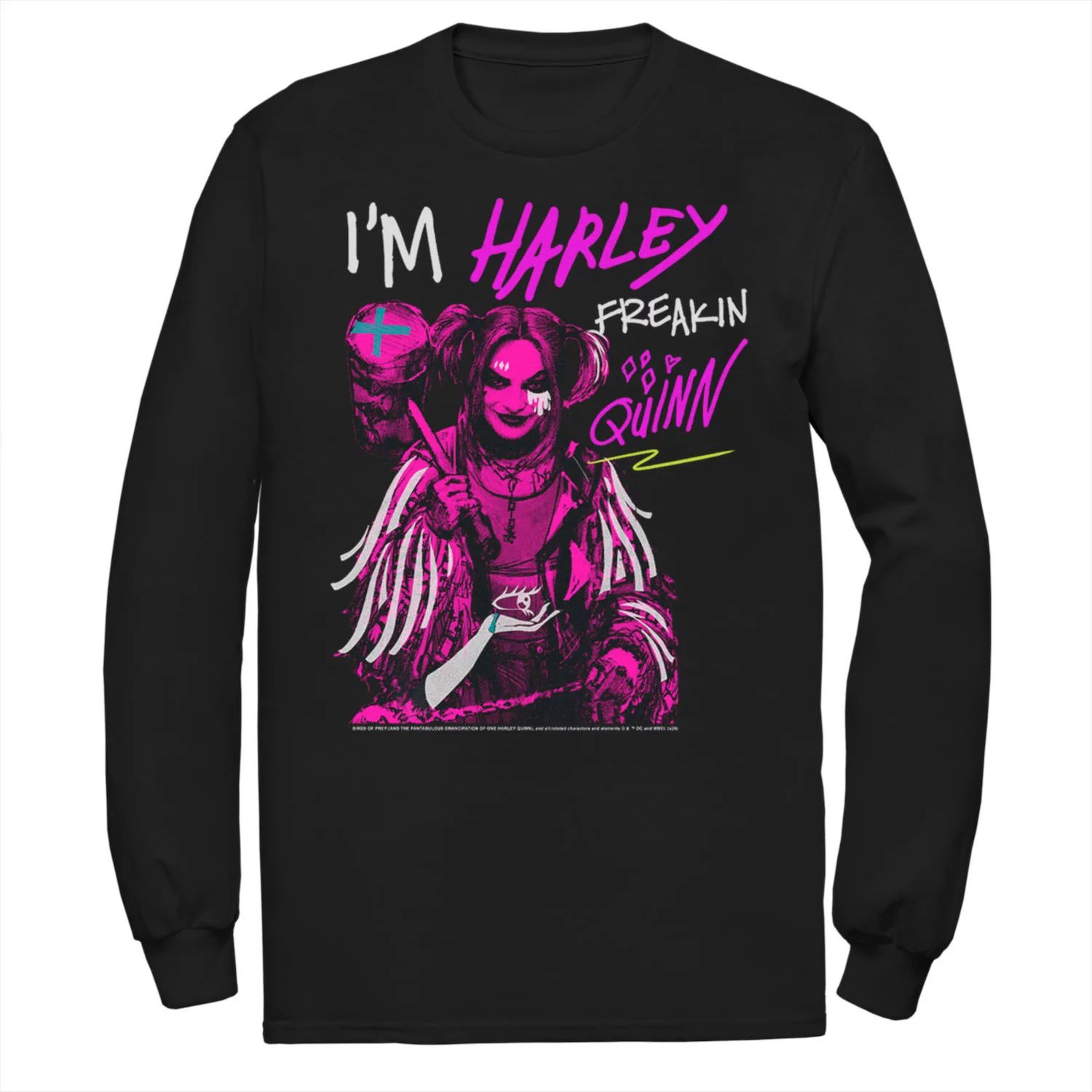 Мужская футболка с длинными рукавами Birds Of Prey I'm Harley Freakin' Quinn DC Comics мужская майка birds of prey i m harley freakin quinn dc comics