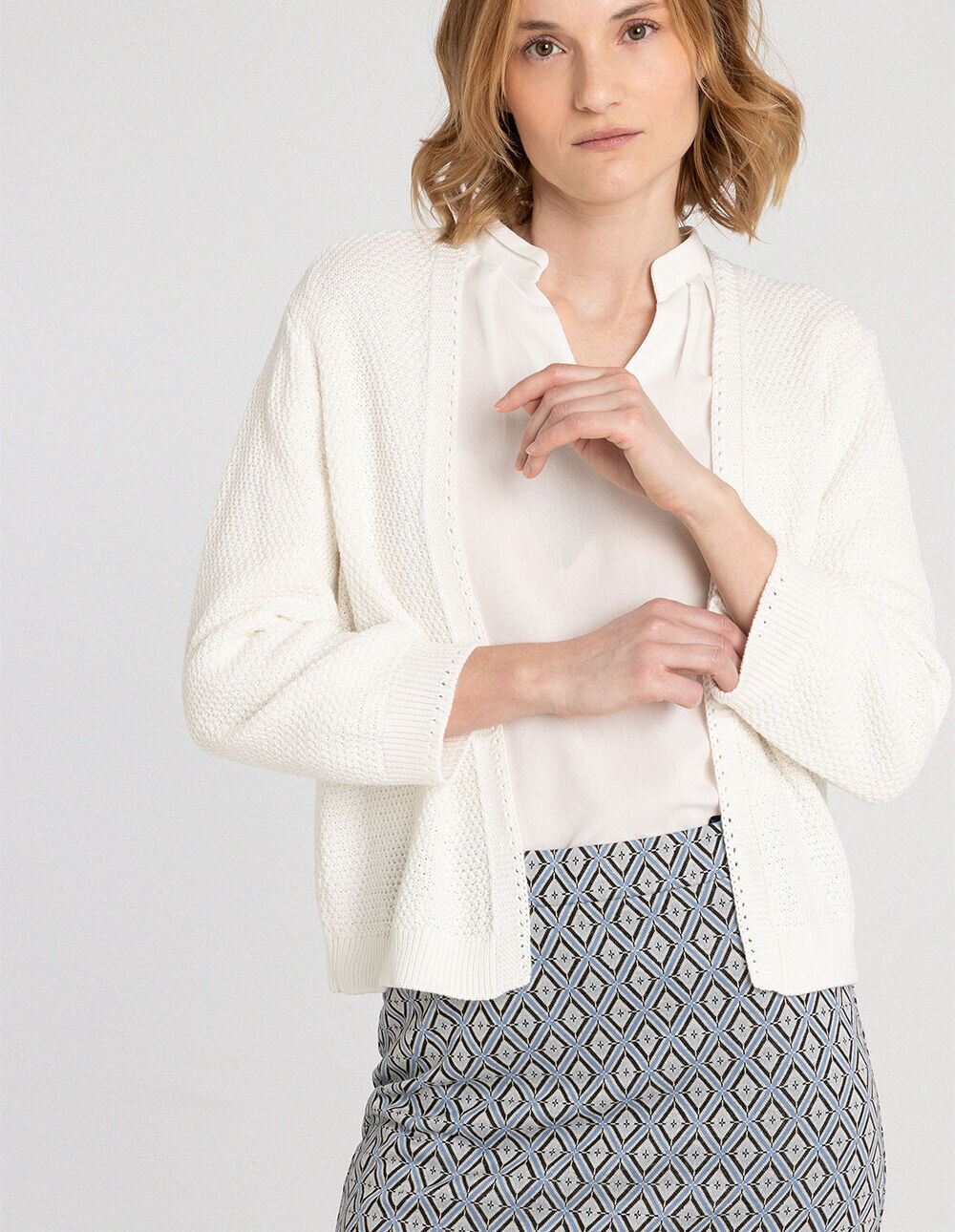 

Кардиган More & More Strickjacke, экрю