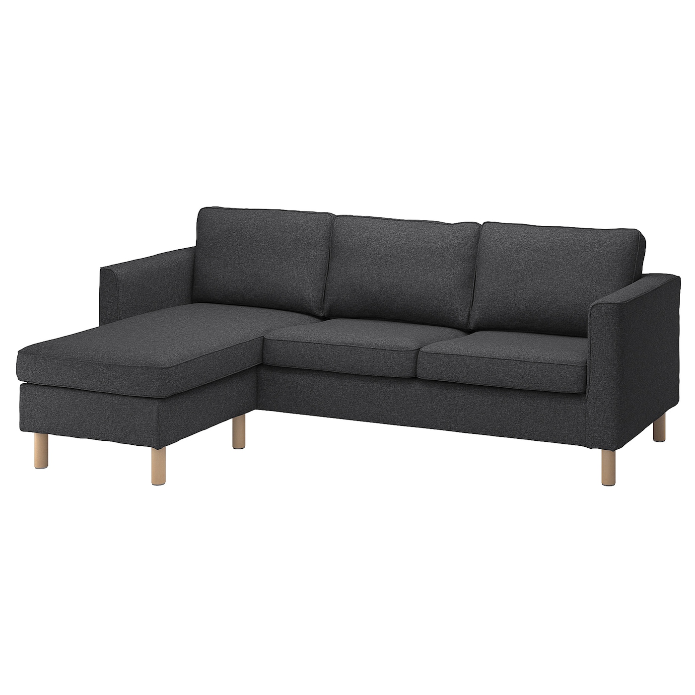4 шт комод комод шкаф диван сменные ножки диван подставка для кресла ножки деревянные ножки для стола ПЭРУП 3-местный диван + диван, Гуннаред темно-серый PÄRUP IKEA