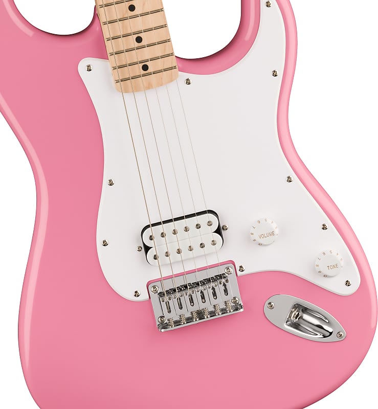 Электрогитара Squier Squier Sonic Stratocaster HT H, Maple Fingerboard, White Pickguard, Flash Pink