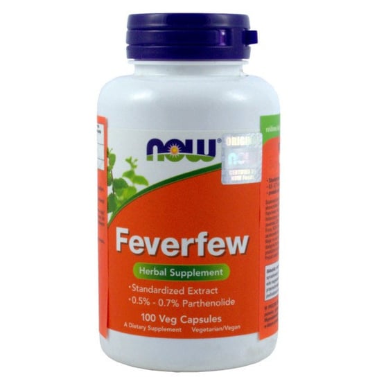 Now Foods, Feverfew 100K уменьшает боль при мигрени зеленкина светлана массаж при мигрени