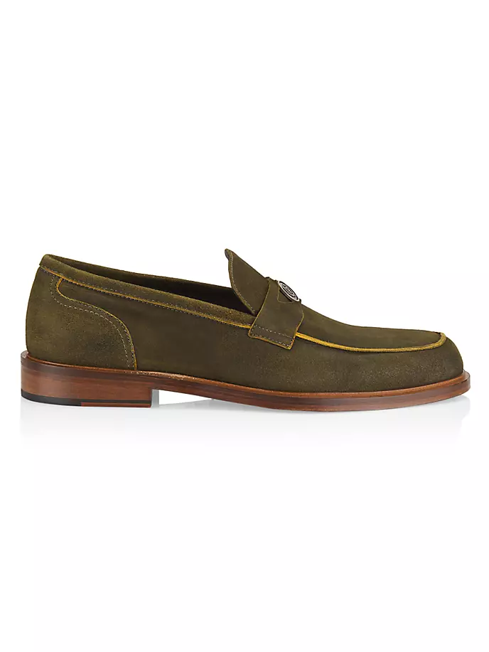 

Классические замшевые пенни-лоферы Pollini, оливковый